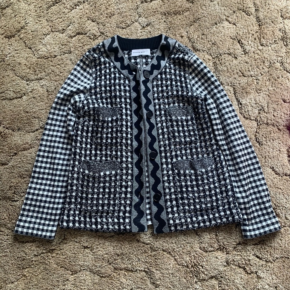 Sonia Rykiel b/w wool blended jacket size M